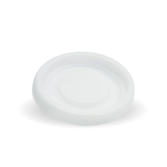 BioPak PS Hot Cup Lids – 63mm – No Hole – Opaque