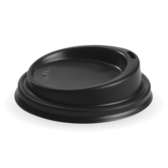 BioPak PS Hot Cup Lids – 80mm – Standard – Black