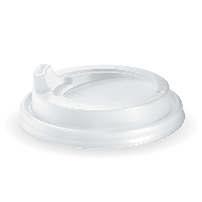 BioPak PS Hot Cup Lids – 80mm – Sipper – White