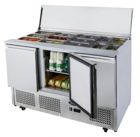 Atosa Sliding Lid Saladette Fridge - Three Door - ESL3850