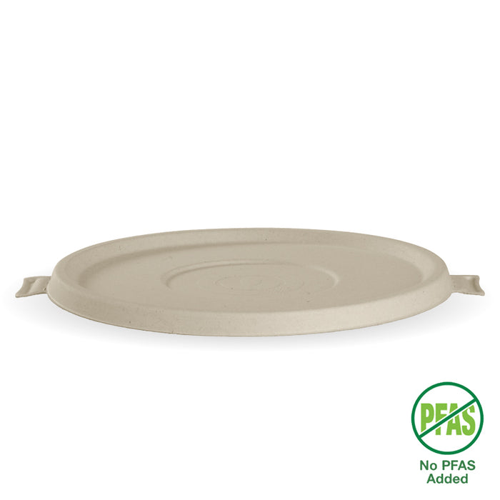 BioPak BioCane Bowl Lids – 800-1,420ml - 24-48oz Natural Plant Fibre BioBowl Lid – carton of 400