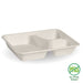 BioPak BioCane Compartment Container Bases – 3-Compartment White Plant Fibre Takeaway Base – carton of 500