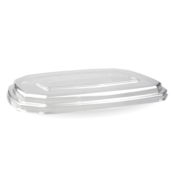 BioPak BioCane Rectangular Container Lids – 600 & 950ml Clear RPET Octa Takeaway Lid – carton of 400