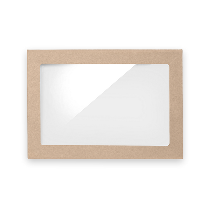 BioPak BioBoard Catering Window Lids – Medium BioBoard Catering Tray PLA Window Lid – carton of 100