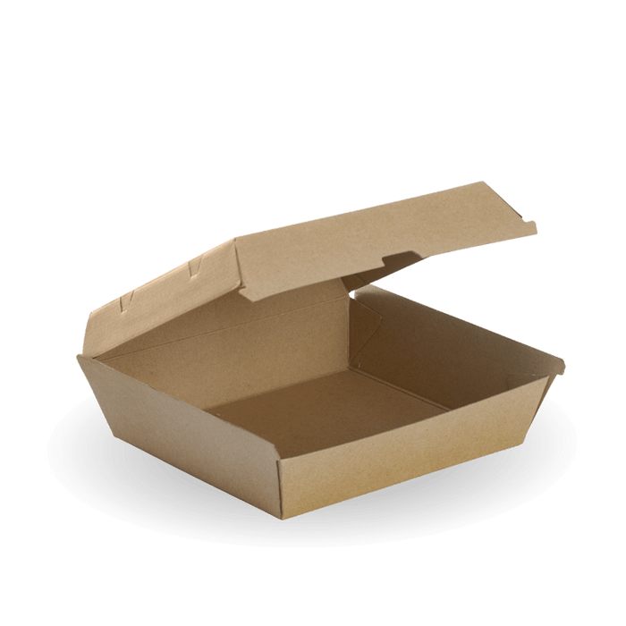 BioPak BioBoard Fluted Clamshell Boxes – Dinner BioBoard Box – carton of 150