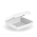BioPak BioBoard Fluted Clamshell Boxes – Dinner BioBoard White Box – carton of 150