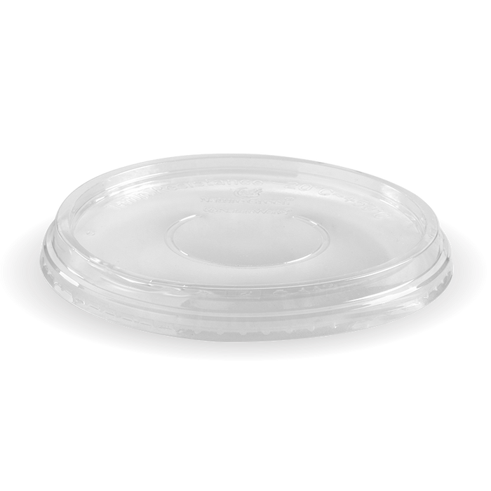 BioPak Clear PLA Bowl Lids – 600 & 700ml Clear Wide BioBowl Lid – carton of 600