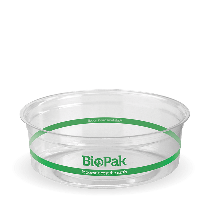 BioPak Clear PLA Bowls – 240ml Clear BioBowl – carton of 500