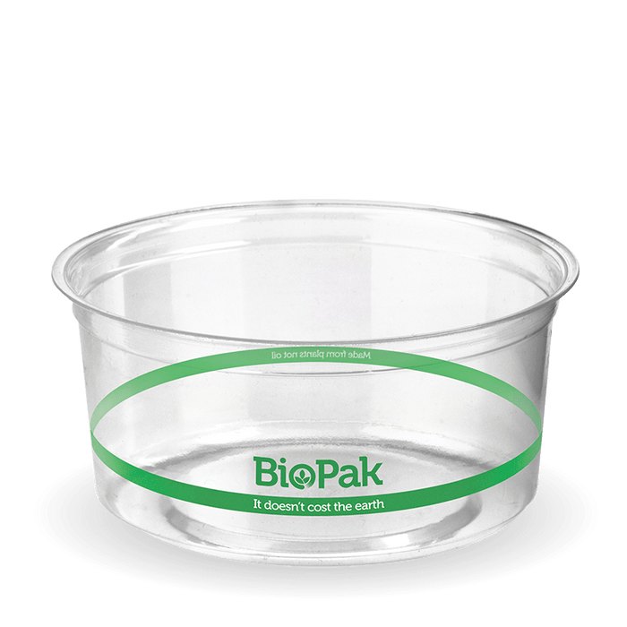 BioPak Clear PLA Bowls – 360ml Clear BioBowl – carton of 500
