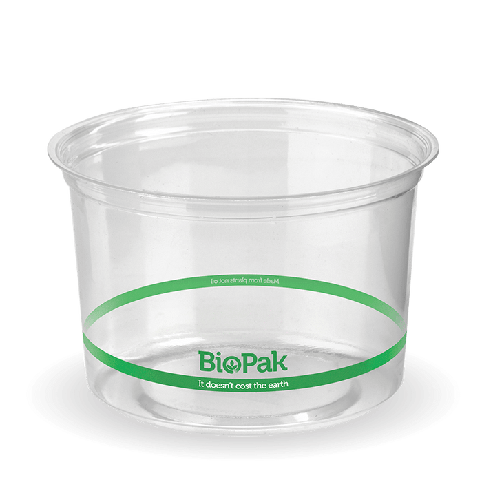 BioPak Clear PLA Bowls – 500ml Clear BioBowl – carton of 500