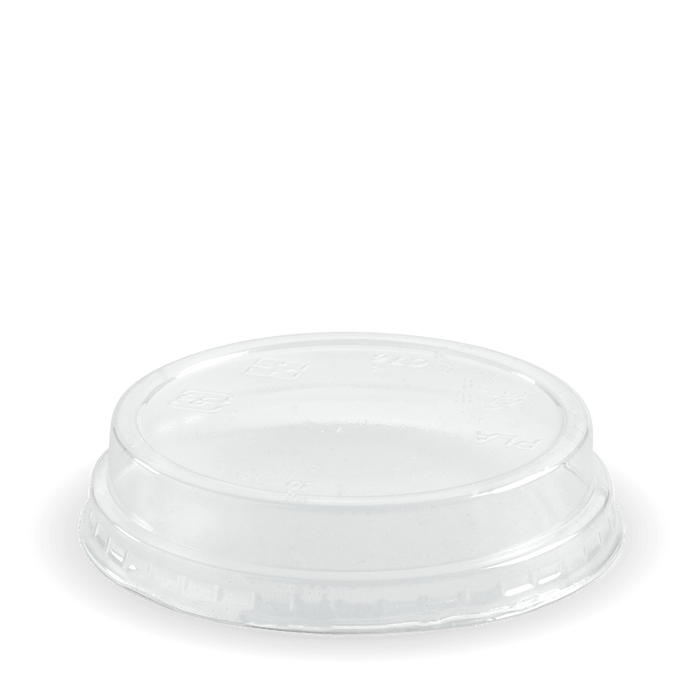 BioPak Clear PLA Sauce Cup Lids – 60-280ml Dome No Hole Clear  Lid – carton of 2,000