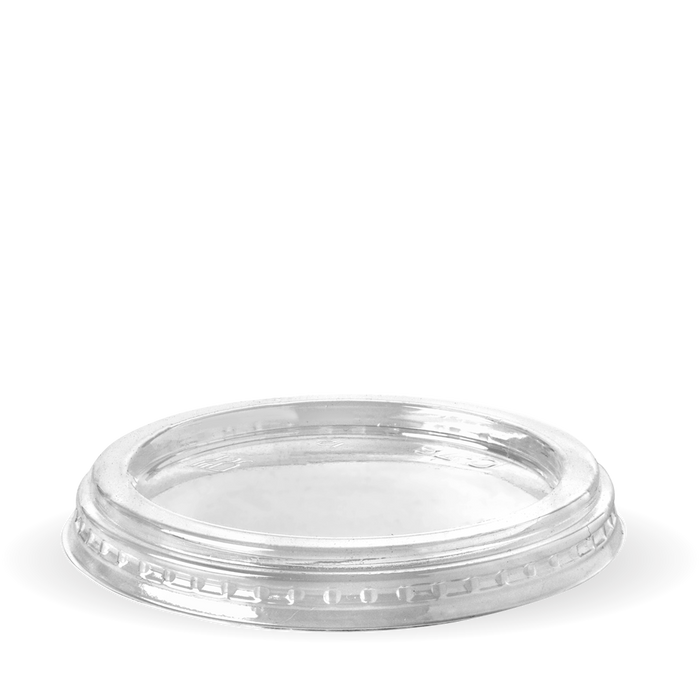 BioPak Clear PLA Cold Cup Lids – 60-280ml Flat No Hole Clear  Lid – carton of 1,000