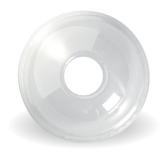 BioPak Clear PLA Cold Cup Lids – 300-700ml Dome 22mm Hole Clear  Lid – carton of 1,000