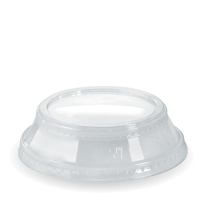BioPak Clear PLA Cold Cup Lids – 300-700ml Raised Flat No Hole Clear  Lid – carton of 1,000