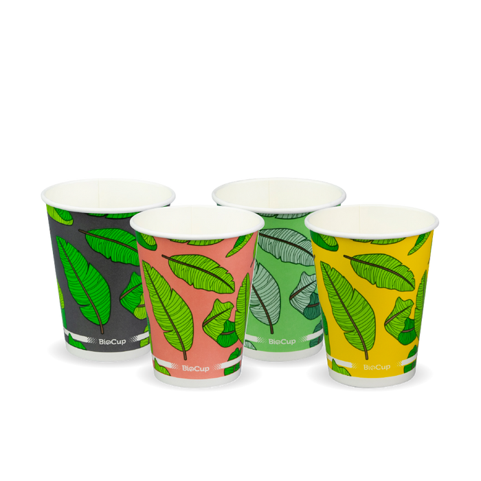 BioPak Coloured Paper Cold BioCups – 390ml - 12oz (90mm) Leaf Cold Paper – carton of 1,000