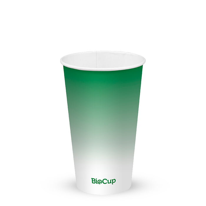 BioPak Green Paper Cold BioCups – 500ml - 16oz (90mm) Green Cold Paper – carton of 1,000