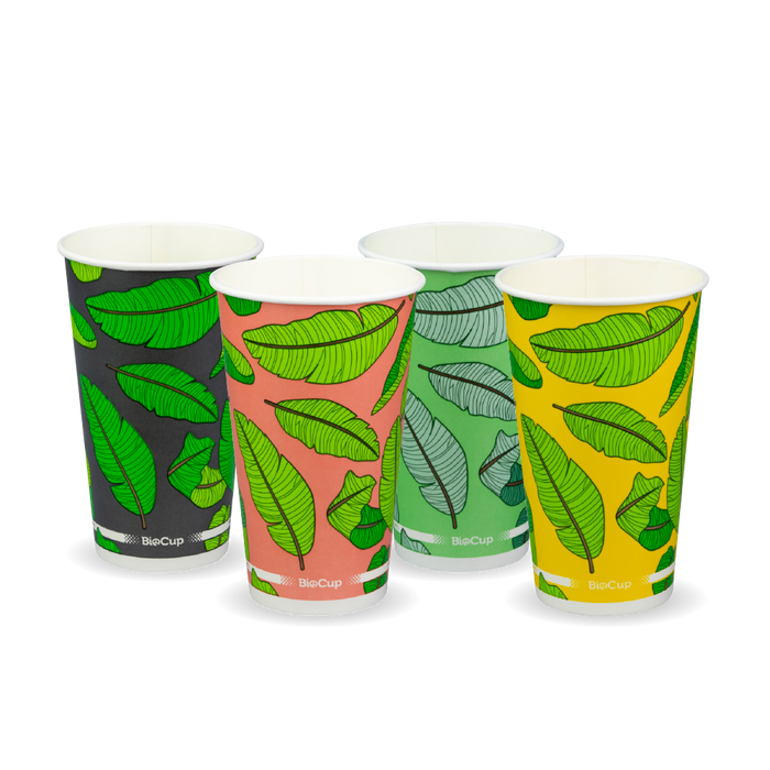 BioPak Coloured Paper Cold BioCups – 510ml - 16oz (90mm) Leaf Cold Paper – carton of 1,000