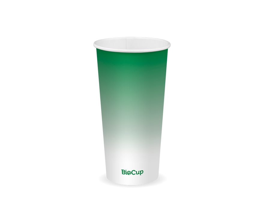 BioPak Green Paper Cold BioCups – 600ml - 20oz (90mm) Green Cold Paper – carton of 1,000