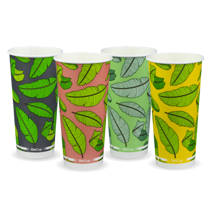 BioPak Coloured Paper Cold BioCups – 650ml - 22oz (90mm) Leaf Cold Paper – carton of 1,000