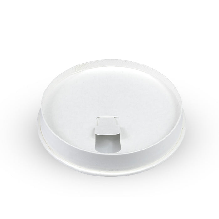 BioPak Paper Flat Hot Cup Lids – 80mm – Standard – White – carton of 1,000