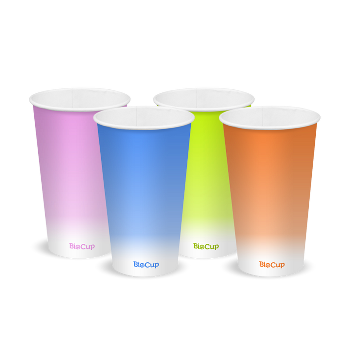 BioPak Coloured Paper Cold BioCups – 500ml - 16oz (90mm) cold paper cup - coloured – carton of 1,000