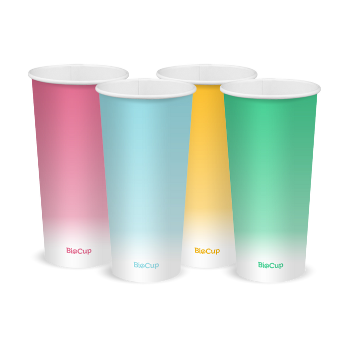 BioPak Coloured Paper Cold BioCups – 650ml - 22oz (90mm) cold paper cup - coloured – carton of 1,000