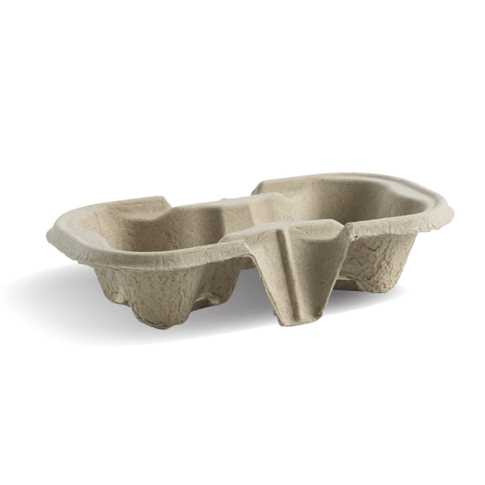 BioPak Pulp BioCup Carriers – 2 Cup – carton of 500