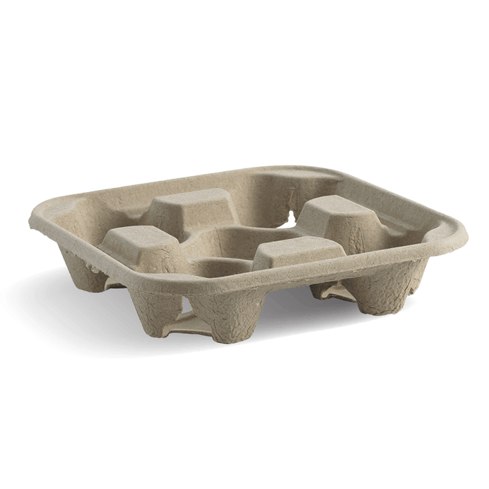 BioPak Pulp BioCup Carriers – 4 Cup – carton of 300