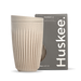 Huskee Reusable Cups with Lids – 12 Pack – 12oz HuskeeCup and lid (x12) – natural – carton of 12