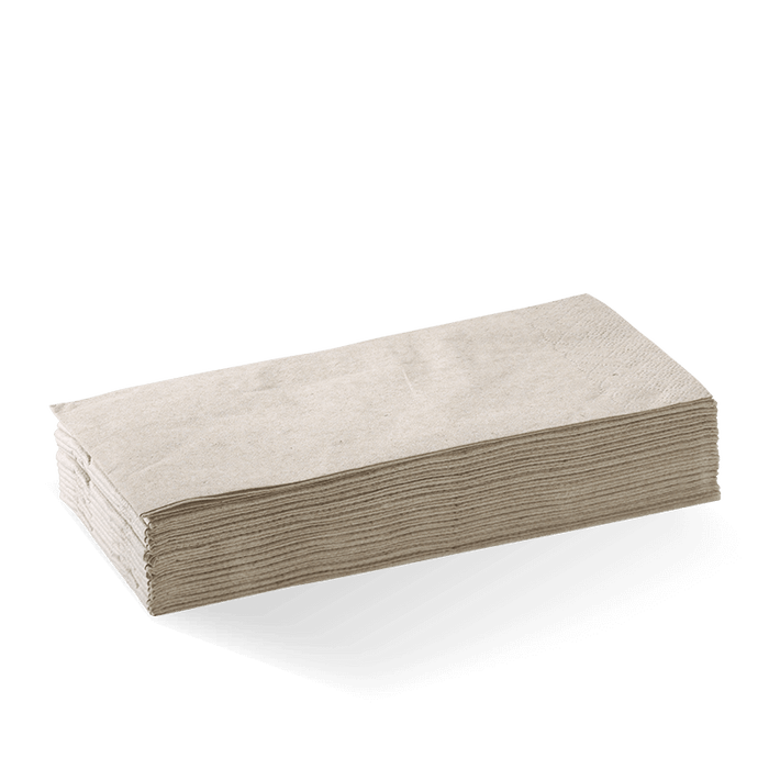 BioPak Dinner Napkins – 2-Ply 1/8 Fold Natural Dinner BioNapkin – carton of 1,000