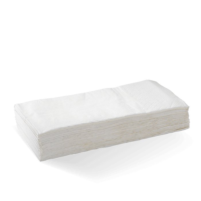 BioPak Dinner Napkins – 2-Ply 1/8 Fold White Dinner BioNapkin – carton of 1,000