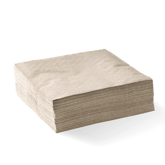 BioPak Dinner Napkins – 2-Ply 1/4 Fold Natural Corner Embossed Dinner BioNapkin – carton of 1,000