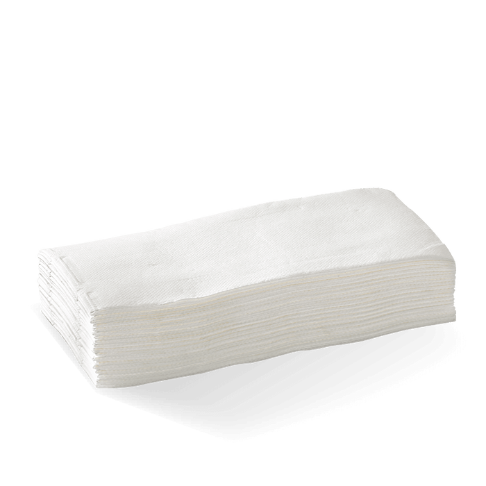 BioPak Dinner Napkins – 2-Ply 1/8 Fold White Quilted Dinner BioNapkin – carton of 1,000