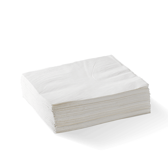 BioPak Lunch Napkins – 2-Ply 1/4 Fold White Lunch BioNapkin – carton of 2,000