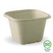 BioPak BioCane Square Container Bases – 630ml Natural Plant Fibre Takeaway Base – carton of 600