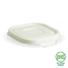 BioPak BioCane Square Container Lids – 280-630ml White Plant Fibre Takeaway Lid – carton of 600