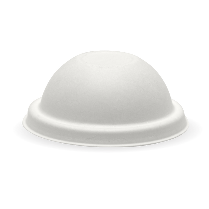 BioPak Paper Ice Cream Cup Lids – 240ml (8oz) ice cream cup plant fibre dome lid – white – carton of 1,000