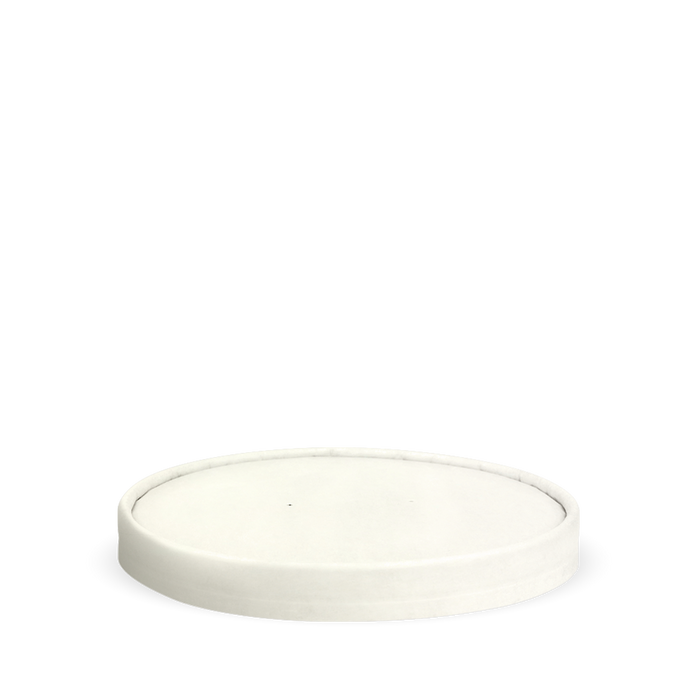 BioPak BioBoard Paper Salad Bowl Lids – 500-1,000ml Paper White BioBowl Lid – carton of 400