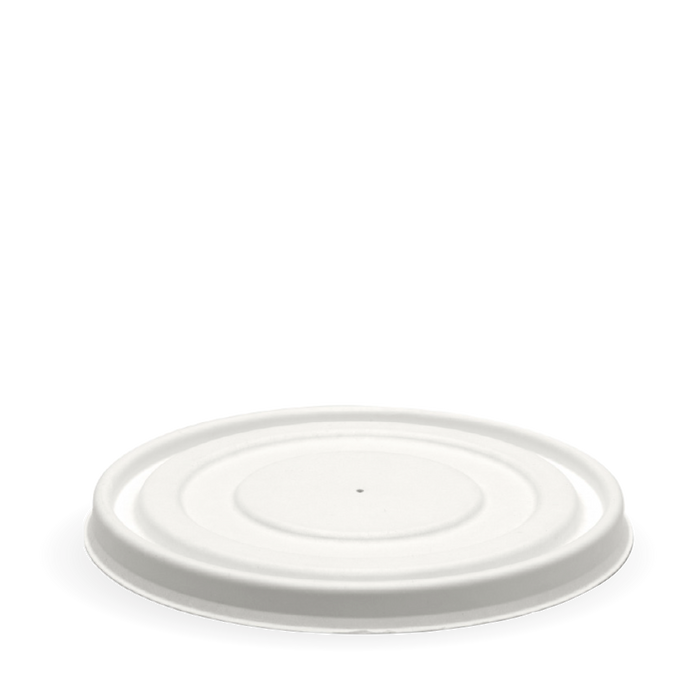 BioPak BioBoard Paper Salad Bowl Lids – 500 - 1000ml bowl plant fibre lid – white – carton of 400