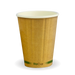 BioPak Kraft Green Stripe Double Wall Hot BioCups – 255ml - 8oz – 80mm rim – carton of 1,000