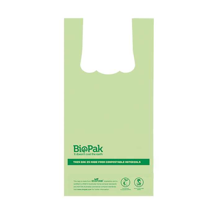 BioPak Compostable Handle Bags – 8L Bioplastic Bags With Handle – carton of 2,000