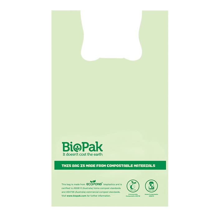 BioPak Compostable Handle Bags – 20L Bioplastic Bags With Handle – carton of 1,000
