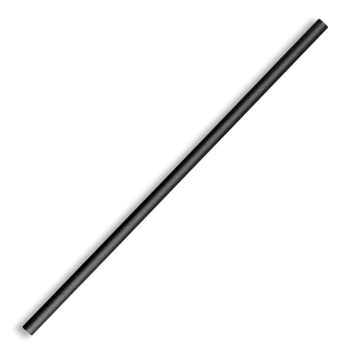 BioPak Regular Paper BioStraws – 6mm Regular Black BioStraw – carton of 2,500