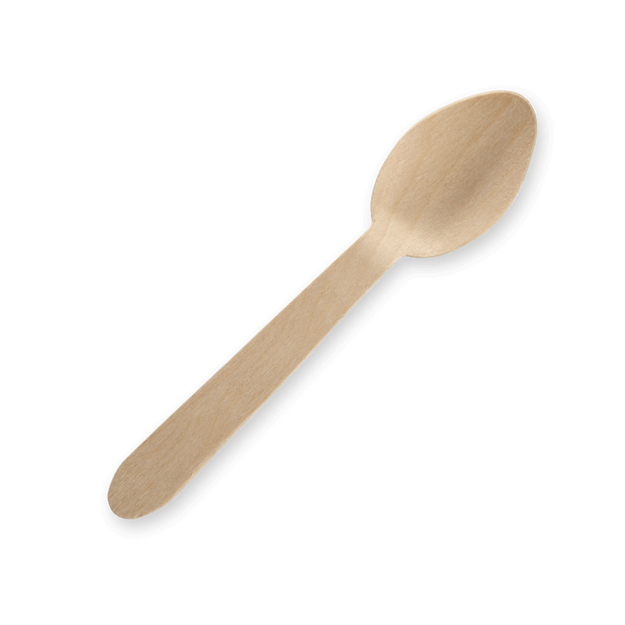 BioPak FSC Wooden Teaspoons – 10cm Unbranded Wood Tea Spoon - Bulk Pack – carton of 5,000