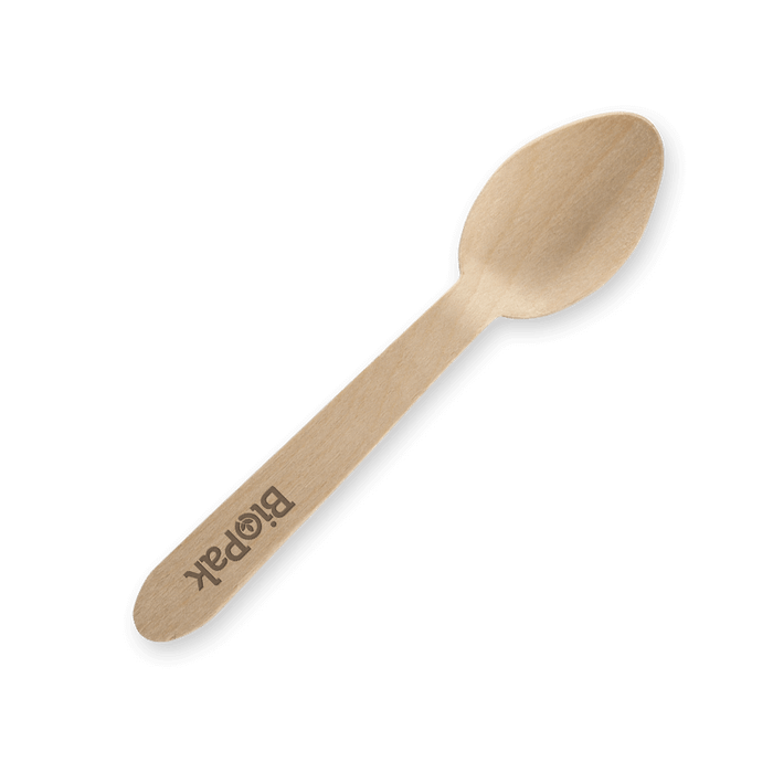 BioPak FSC Wooden Teaspoons – 10cm Wood Teaspoon – carton of 2,000