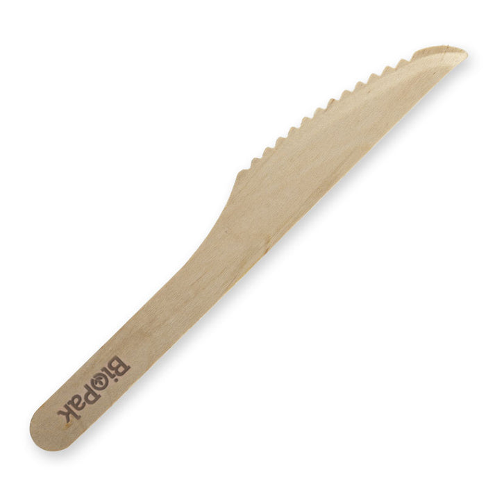 BioPak FSC Wooden Knives – 16cm Coated Wood Knife – carton of 1,000