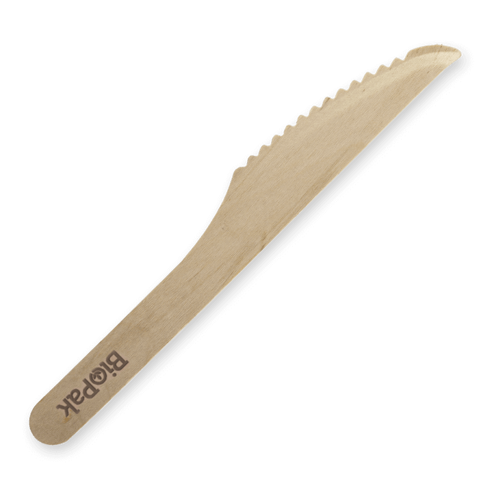 BioPak FSC Wooden Knives – 16cm Wood Knife – carton of 1,000