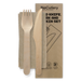 BioPak FSC Wooden Knives – 16cm Wood Knife, Fork & Napkin Set – carton of 400