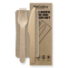 BioPak FSC Wooden Knives – 16cm Coated Wood Knife, Fork & Napkin Set – carton of 400