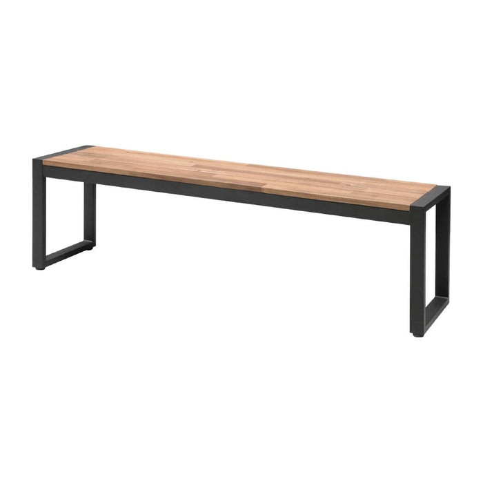 Bolero Acacia Wood and Steel Industrial Benches 1600mm (Pack of 2) - DS158 - Simply Hospitality NZ